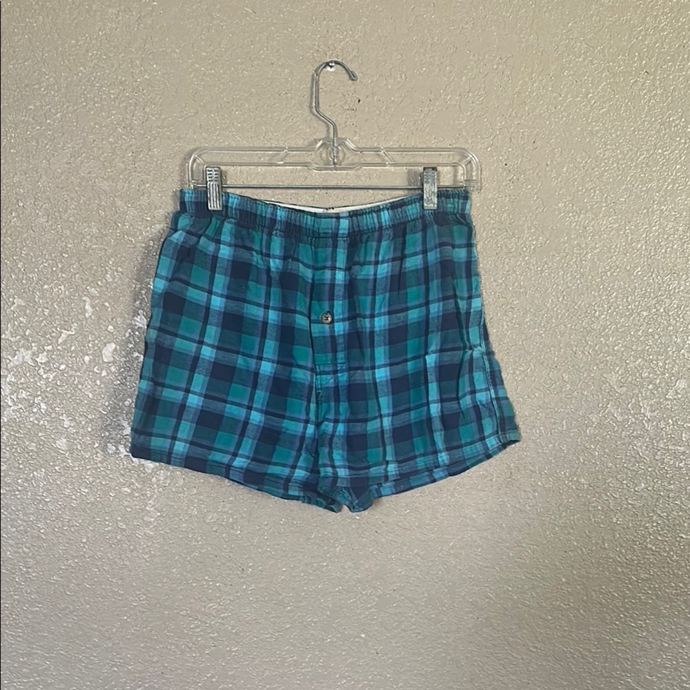 Plaid Blue and Green Women's Shorts